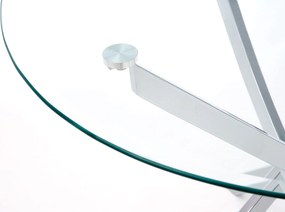 Szklany stół Raymond na srebrnych nogach