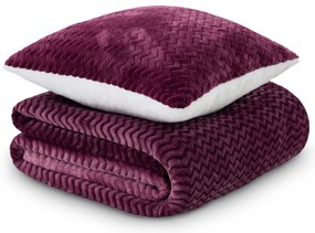 KOC I PODUSZKA WARM HUG LILAK OMBRE 130x190 cm liliowy