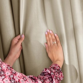 Brązowa/beżowa aksamitna zasłona częściowo zaciemniająca (dimout) 140x270 cm Eyelets – Restilo