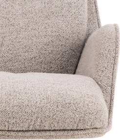 Beżowy obrotowy fotel z materiału bouclé Bosley – Actona