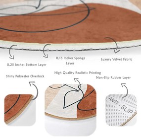 Ceglasty okrągły dywan odpowiedni do prania i robotów sprzątających ø 120 cm Comfort – Mila Home