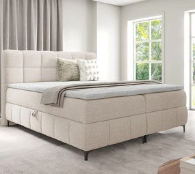 Kremowe pikowane łóżko kontynentalne 5 rozmiarów B8-L09