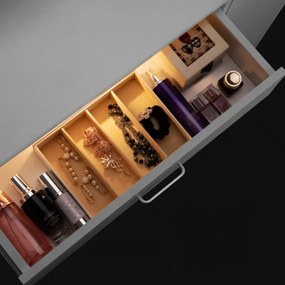 Toaletka JOCELYN z oświetleniem, 140×90×40cm, biała Casaria