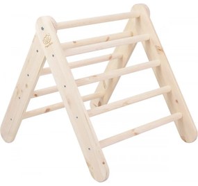 Domek z drabinką dla dzieci 60x61 cm składaną do pokoju. drewno, len, wiskoza, różowy domek, naturalna drabinka. - meowbaby®