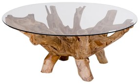 Okrągły stolik ze szklanym blatem ø 110 cm Amazonas – House Nordic