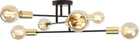 Industrialna lampa sufitowa czarna ze złotem 6 świateł - Sydney