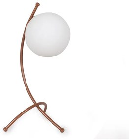 Lampa stołowa w biało-brązowym kolorze ze szklanym kloszem (wysokość 43 cm) Yay – Opviq lights