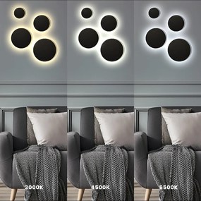 Kinkiet wewnętrzny i zewnętrzny 12 cm Disk 9W 3CCT IP65 Czarny