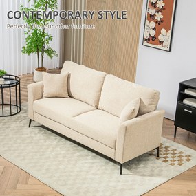 HOMCOM Sofa 2-osobowa z grubą tapicerką, do 360 kg, 179 x 80 x 89 cm, Beżowa
