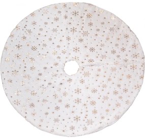 Mata pod choinkę GOLD STARS 122 cm, biała