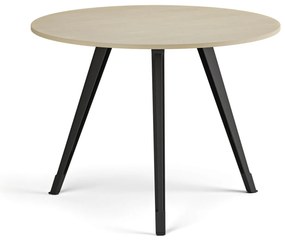Stolik kawowy PRIMO ZEN, średnica 100 cm, czarna podstawa, brzoza