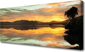 Obraz na płótnie Odbicie Gór w Lustrze Wody