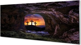 Szkło Ozdobne do Kuchni Trzy Krzyże o Zachodzie Słońca