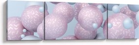 Malarstwo abstrakcyjne - Pastelowe kule (170x50 cm)