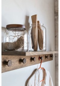 Brązowy wieszak ścienny z litego drewna dębowego z półką 90 cm Showcase – Mette Ditmer Denmark