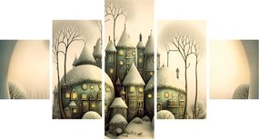 Obraz - Bajkowe domki (125x70 cm)