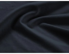 Ciemnoniebieska aksamitna rozkładana sofa ze schowkiem 235 cm Kyoto – Cosmopolitan Design