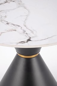 Ława kawowa w stylu glamour biały marmur + czarny - Nito 3X