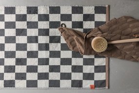 Antracytowo-beżowy dywanik łazienkowy pod prysznic z bio bawełny 50x80 cm Retro – Mette Ditmer Denmark