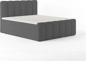 Stylowe łóżko tapicerowane KORA 180x200 cm w tkaninie CENTAUR 15 szarej