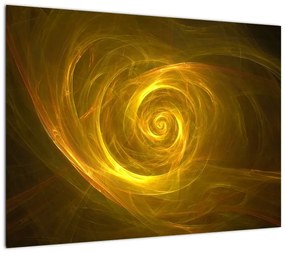 Obraz abstrakcyjnej żółtej spirali (70x50 cm)