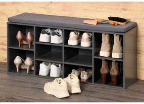 Kesper 15923 Szafka na buty z siedziskiem, szara,103,5 x 48 x 29,5 cm