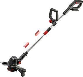 Outsunny Podkaszarka akumulatorowa 2 w 1 z szerokością cięcia 30 cm, regulowany uchwyt, pochylana głowica silnika do ogrodu i podwórka, srebrny | Aosom PL