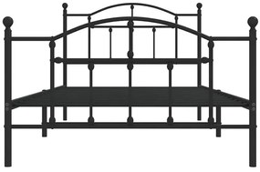 Czarne metalowe łóżko industrialne 100x200cm - Azos
