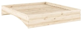 Łóżko dwuosobowe z litego drewna sosnowego bez zagłówka 180x200 cm w naturalnym kolorze Orbit – Karup Design