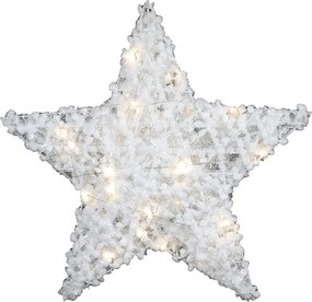 Świąteczna dekoracja gwiazda FROSTELLE z oświetleniem LED 38 cm, biała