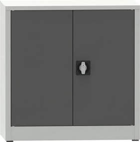 Warsztatowa szafa półkowa na narzędzia KOVONA JUMBO, 2 półki, spawana, 1150 x 1200 x 500 mm, szara / grafitowa