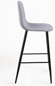 Czarny taboret z tkaniny tekowej