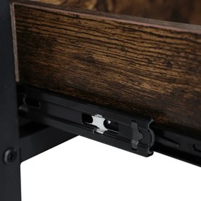 Ławostół Rozkładany LUCA 100 cm Dąb Rustykalny/Czarny Loft - Stół i Ława do Salonu