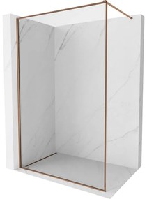 Mexen Kioto-XF ścianka prysznicowa Walk-in z ramką 100 x 202 cm, transparent 10 mm, różowe złoto - 800-100-104-60-00-X