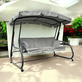 Bujana huśtawka do ogrodu wolnostojąca Nepal MAS-4026 jasny szary