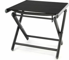 Regulowane krzesło ogrodowe + stołek na nogi - czarny