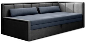 Sofa rozkładana z funkcją spania FULGEO szara/granatowa prawa ELTAP