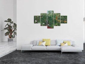 Obraz - Henri Rousseau, Tropical Forest with Monkeys, reprodukcje (125x70 cm)