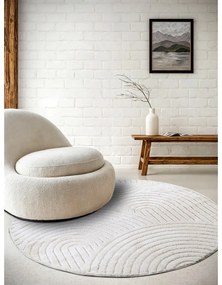 Biały okrągły dywan ø 200 cm Panglao New York White – Elle Decoration