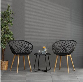 Krzesło ogrodowe 62x80x57 cm czarne Zestaw 6 sztuk