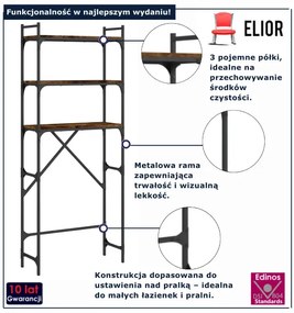 Stojący regał łazienkowy przydymiony dąb H6-H49