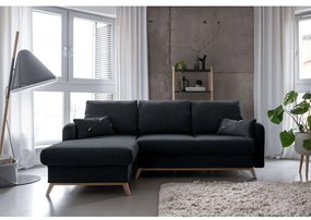 Ciemnoszary narożnik rozkładany Miuform Scandic Lagom, lewostronny