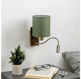 Brilagi - LED Kinkiet NUBILA 1xE27/25W/230V + LED/3W mosiądz/zielony