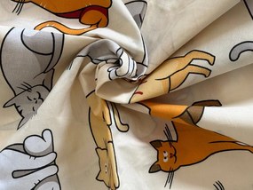 PrzytulneMieszkanie.pl PrzytulneMieszkanie.pl Bawełniana pościel COLORED CATS BLEND kremowa Rozmiar pościeli: 70 x 90 cm | 140 x 200 cm
