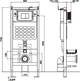 Mexen Tex Slim stelaż podtynkowy do WC - 61100