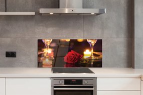 Panel nad Blat Kuchenny Róża, Świece i Kieliszki