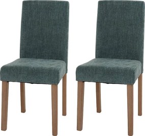 Szenilowe krzesło do jadalni Littau (zestaw 2 sztuk), zielony, nogi w kolorze naturalnym