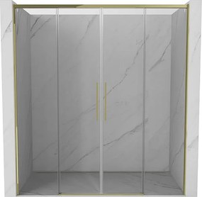 Mexen Rox Duo drzwi prysznicowe rozsuwane 180 cm, transparent, złote - 8C2-180-002-50-00