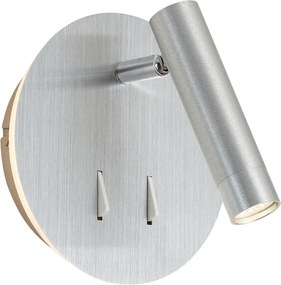 Nowoczesna stalowa lampa ścienna z diodą LED i USB-C - Croft