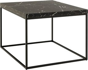 Kwadratowy stolik kawowy Barossa Actona 60x60 cm, czarny marmur/czarny